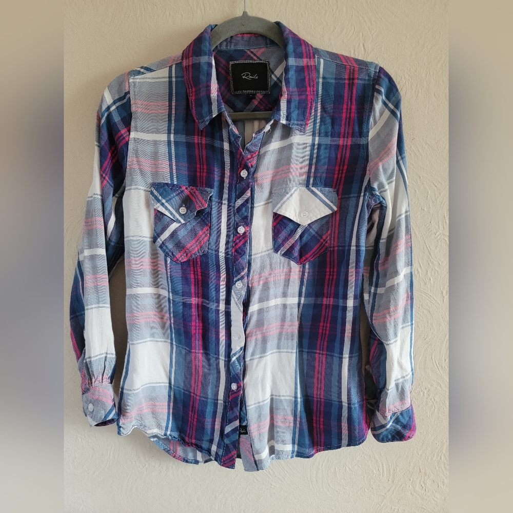 Rails - Carmen Button Down In Blue & Magenta - Si… - image 6